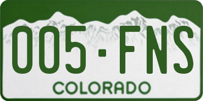 CO license plate 005FNS
