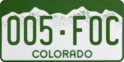 CO license plate 005FOC