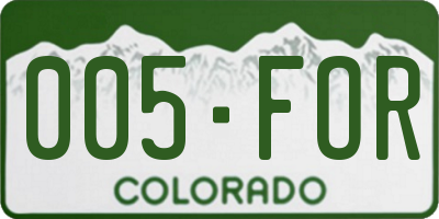 CO license plate 005FOR
