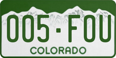 CO license plate 005FOU