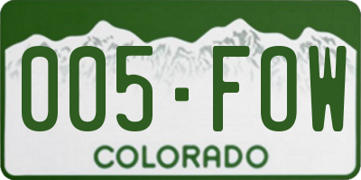 CO license plate 005FOW