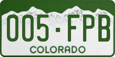 CO license plate 005FPB