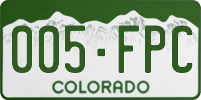 CO license plate 005FPC