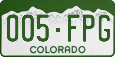 CO license plate 005FPG