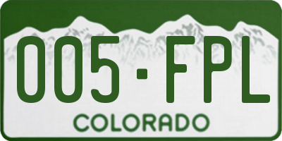 CO license plate 005FPL