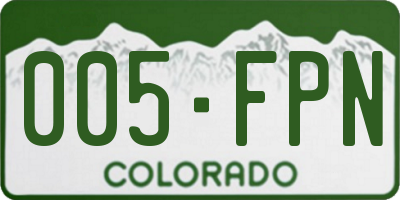 CO license plate 005FPN