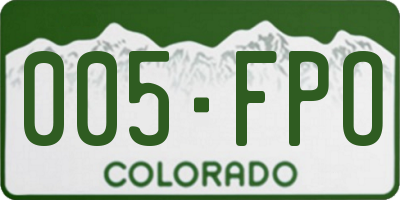 CO license plate 005FPO