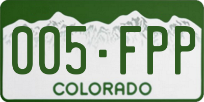 CO license plate 005FPP