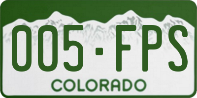 CO license plate 005FPS