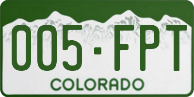 CO license plate 005FPT