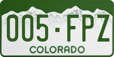 CO license plate 005FPZ
