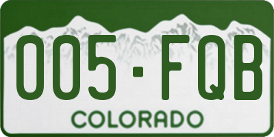 CO license plate 005FQB
