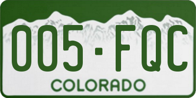 CO license plate 005FQC