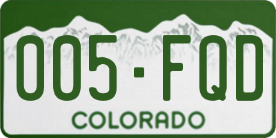CO license plate 005FQD