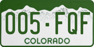 CO license plate 005FQF