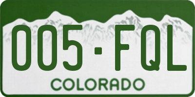 CO license plate 005FQL