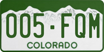 CO license plate 005FQM