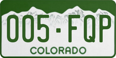 CO license plate 005FQP