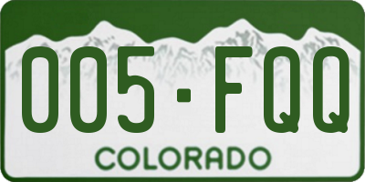 CO license plate 005FQQ