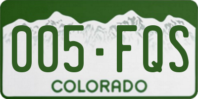 CO license plate 005FQS