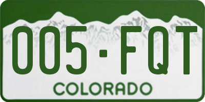 CO license plate 005FQT