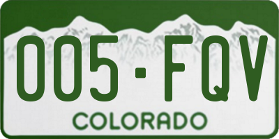 CO license plate 005FQV