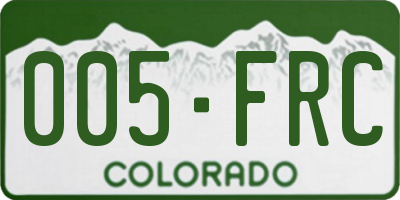 CO license plate 005FRC