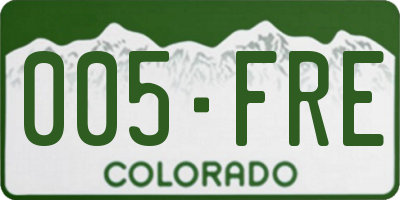 CO license plate 005FRE
