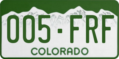 CO license plate 005FRF