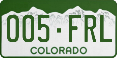 CO license plate 005FRL