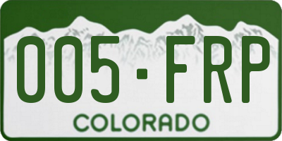 CO license plate 005FRP