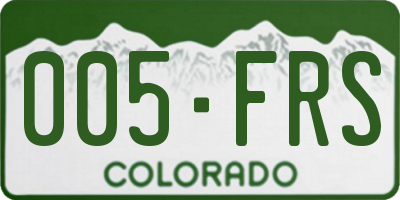 CO license plate 005FRS