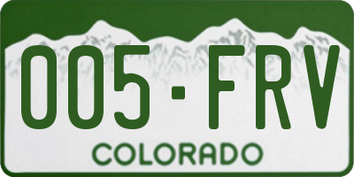 CO license plate 005FRV