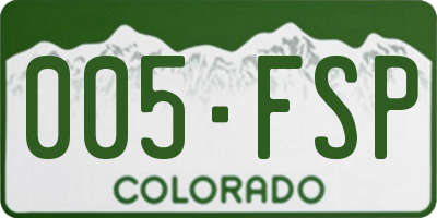 CO license plate 005FSP