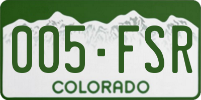 CO license plate 005FSR