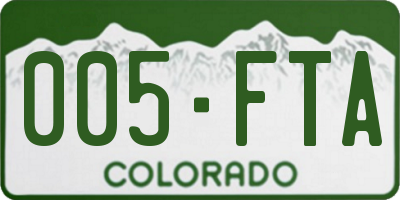 CO license plate 005FTA