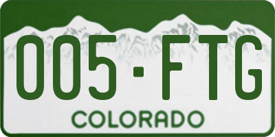CO license plate 005FTG