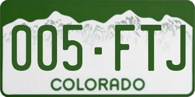 CO license plate 005FTJ