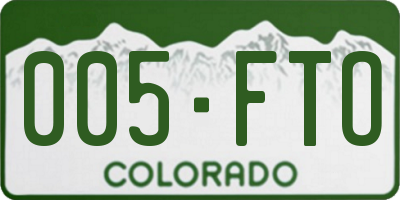 CO license plate 005FTO