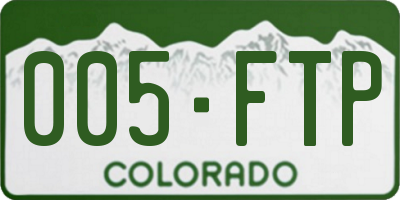CO license plate 005FTP