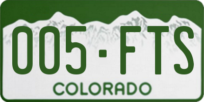 CO license plate 005FTS