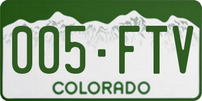 CO license plate 005FTV