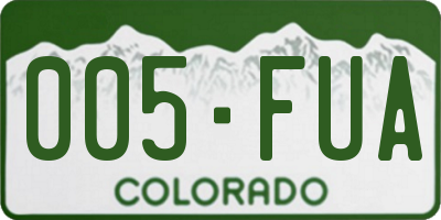 CO license plate 005FUA
