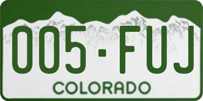 CO license plate 005FUJ