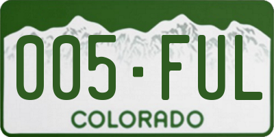 CO license plate 005FUL