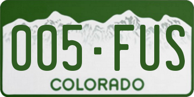 CO license plate 005FUS