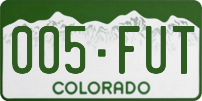 CO license plate 005FUT