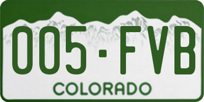 CO license plate 005FVB