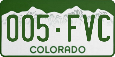 CO license plate 005FVC