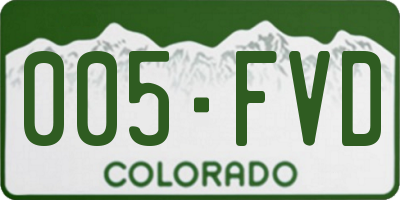 CO license plate 005FVD